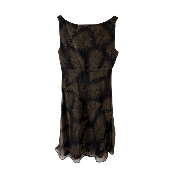 Vintage Y2K Max Studio Chiffon Leaves Botanical Printed Dress Womens 8 - Picture 2 of 5